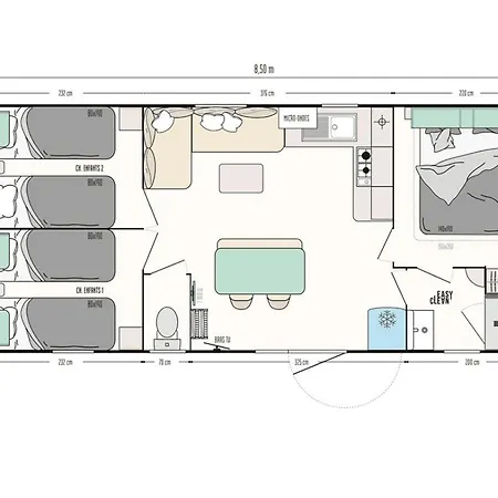 Chalet Camp Diekirch - Mobilehome 6 Pers *